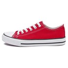 Women s Canvas Slip On Flats Walking Shoes Lace Up Sneakers Us Size 6 - 10 Red