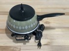 Vintage Avocado Green Electric Oster Fondue Pot Set With 16 Stainless Forks Mcm