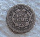 1841-o  Seated Liberty Silver Half Dime Rare Early Key Date Cleaned Hole Filler