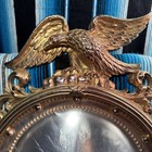 Federal Eagle Convex Wall Mirror Gold Gilt Style Ornate Patriotic Decor -vtg
