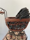 Doll Buggy Carriage Stroller Pram Victorian Style Wicker   Canvas A50
