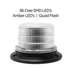 Quad Flash Amber Warning Light W clear Lens   Aluminum Mirror Mount Bracket Kit