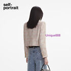 Self-portrait Womens Autumn And Winter Mixed Color Woven Tweed Jacket Top