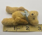 Mohair Mini Teddy Bear W  Glass Eyes  Functional Joints  And Yellow Mohair Coat