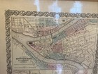 1855 Colton s Map Of Pittsburgh   Cincinnati Hand Colored On Backing Board