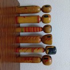 Traditional Japanese Kokeshi Doll 6 Pc Set Six Styles