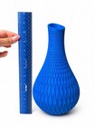Large Blue 3d Printed Decorative Vase Modern Spiral Textured Home Decor 10 5   