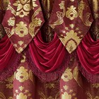 Homeideas Burgundy Paisley Jacquard Curtains  Victorian Luxury Window Curtain   