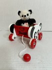 Steiff Panda Cart Wood Pull Toy In Original Box With Steiff Mini Panda 683510 Le