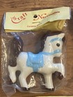 Vtg Carousel Horses Macrame Ceramic Beads Rare Blue And White New In Package