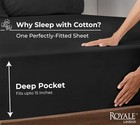 100  Organic Cotton Fitted Sheet - Percale Weave - Super Soft Deep Pocket Bottom