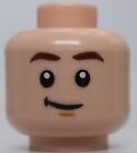 Lego Light Nougat Head Dark Brown Eyebrows Neutral Laughing Eyes Closed Pattern