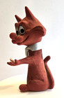 Vintage Us National Bank Red Fox Flocked Plastic W Tie 9 Inch