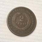 1864 Large Motto 2 Cent Piece  Very Fine Condition 