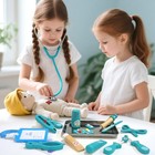 Wooden Kids Dentist Play Set  Pretend Play Toy For Toddlers 3-5 With Medical Bag