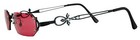 Gothic Vampire Glasses Black Red Rose Costume Sunglasses Dracula Goth Steampunk