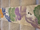 Large Vintage Gold Silk Maru Obi With Birds And Flowers