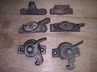 6 Pc Antique Vintage Victorian Eastlake Window Sash Latch Lock Parts Restore
