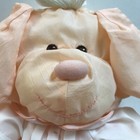Vintage Fisher Price Well Loved Plush Puppy Dog Puffalump Peach Nylon Stuffed