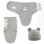 100 cotton Baby Swaddle Blanket Wrap Hat Set Infant Adjustable Newborn 0-3 Month