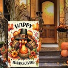Fall Thanksgiving Turkey Garden Flag 12 X 18 Inch Double Sided Outside Decoratio