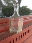 Vintage Clear Glass Hexagon Shaped  Bottle 3 5  Tall