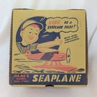 Vintage Ideal Mechanical Floating Seaplane Wind Up Spring Plane Toy Original Box