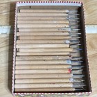 Lot Of 40 Vintage Wood Handle Stylus   Etching Tools     Mixed Tip Sizes     Artist