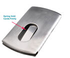 Stainless Steel Modern Thumb Slide Out Pocket Business Credit Card Holder Case