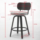2 Set Upholstered Barstools 26  Swivel Counter Height Bar Chairs W walnut Back