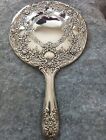 Vintage Hand-held Vanity Mirror Set Silver-plated Ornate Victorian Design Heavy