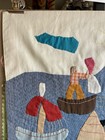Vtg Chilean Arpillera Early 1980s Or Before Cotton Tapestry 16  Sq Folk Art
