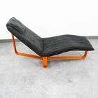 Mid Century Danish Modern Lounge Chair Chaise Black Suede Ap Denmark Recliner