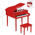 Kids Classic Wooden 30-key Mini Grand Piano Musical Instrument Toy W  Piano Lid 