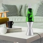 14 5    Lava Lamp Black Lava Green Liquid Silver Base New Minecraft Colors Hulk 