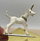 Vtg Retired 1986 Hagen Renaker Side Look Hoof Up Unicorn Green Gold Collar  800