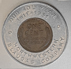Vtg Good Luck Penny Encased 1950-d Wheat Cent  Nw Blaugas Co 40 Yrs   St Paul Mn