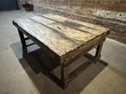 Antique Primitive Farm Table   Industrial Workbench     Circa 1900