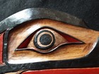 Classic Northwest Coast Design   raven  Effigy Wooden Rattle   Eug-0725 03446