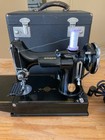 Serviced 1939 Singer 221 Featherweight Sewing Machine  Case    Accessories