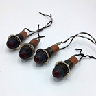 4 Jeweled Red Signal Indicator Lights Vintage Audio  untested