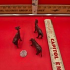 Vintage Unbranded Lot Of 3 Brown Plastic Farm Animal Playset Figures Marx  Ertl 