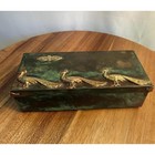 Vintage Enrique Zavala Mexico Copper And Brass Peacock Trinket Box Brutalist