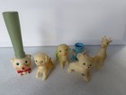 Vintage Rubber Squeaky Animal Toy Lot Pig Dog Lamb Bear Giraffe Retro