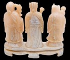 Rose Soapstone Sculpture Of Three Gods  8 2 Lbs 