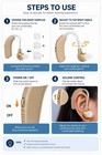 Digital Rechargeable Bte Hearing Aids Volume Control Beige W  Charging Case