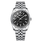 Mens Stainless Steel Watch Luminous Markers Date Function Quartz Movement
