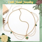 Sequin Head Chain Gold Leaf Boho Headpiece Jewelry Rhinestone Forehead Hair C   