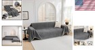 Durable Couch Cover For Dogs - Washable Chenille  Dark Grey  Easy To Install