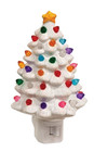 New Farmhouse Night Light Christmas Tree Holiday White 6 hx4 wx2 75 d Resin Elec